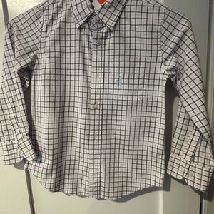 johnnie-O Kids Blue and White Plaid Button Down Shirt